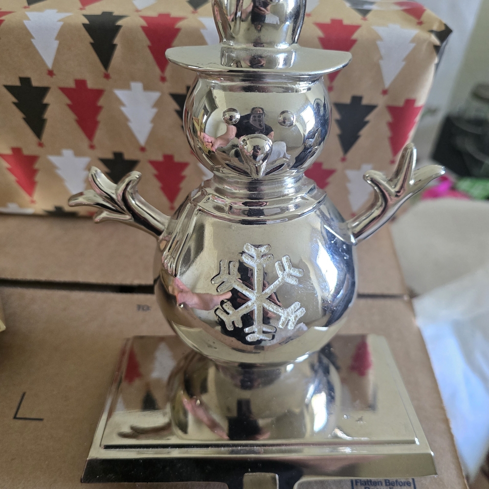 Silver Snowman Holiday Decor